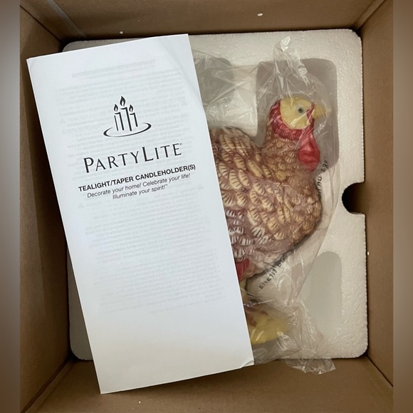 NIB PartyLite Ceramic Turkey Candle Holder Thanksgiving Taper OR Tea light HTF! - Picture 6 of 8